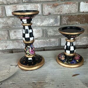 Pair of Hand-painted Candle holders